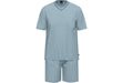 AMMANN Organic Pure Schlafanzug kurz V Hals ashley blue