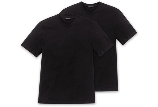 Schiesser Herren 2er Pack T-shirt schwarz 008151-000