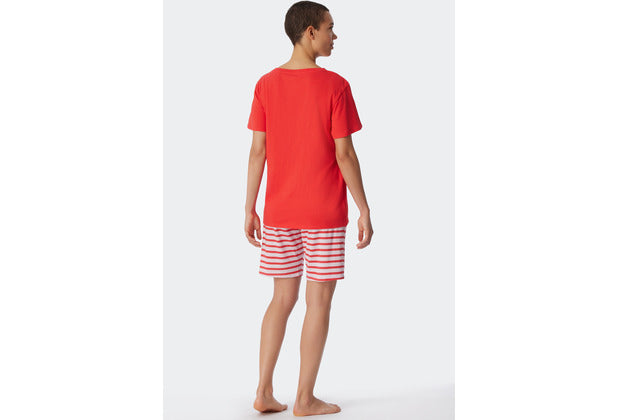 Schiesser Damen Schlafanzug kurz, Bermuda rot 179131-500