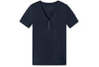 Schiesser Damen T-Shirt Knopfleiste blau 175476-800