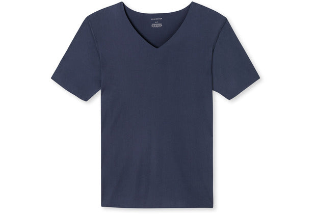 Schiesser Herren T-shirt V-Ausschnitt blau 173252-800