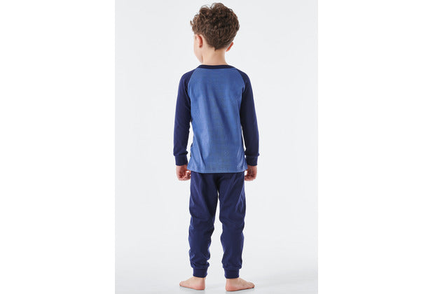 Schiesser Kleinkinder Jungen Schlafanzug lang blau 177828-800