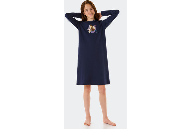 Schiesser Kleinkinder Mädchen Nachthemd langarm dunkelblau 177794-803