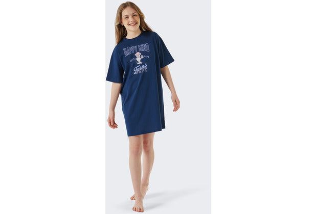 Schiesser Schüler Mädchen Nachthemd kurzarm nachtblau 180951-804